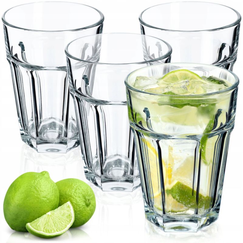 Szklanki KADAX 370ml Zestaw Do Napojów Soku Wysokie 4szt