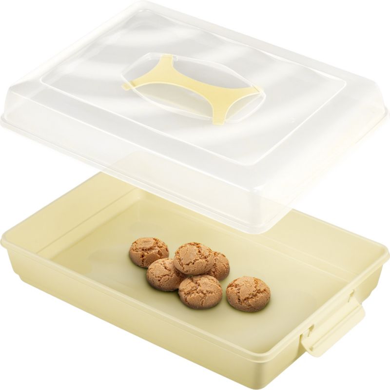 Pojemnik Plastikowy KADAX Prostokątny Na Ciasto Wypieki Tort Pudełko Duży 1szt.