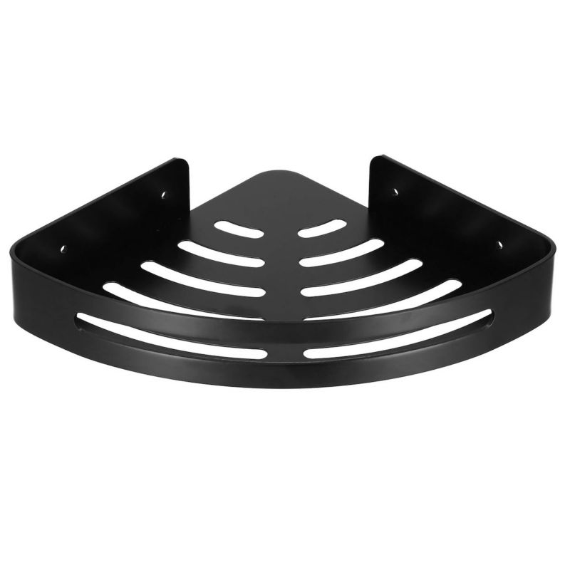 Półka łazienkowa narożna pod prysznic Springos 30x22,5 cm aluminiowa czarna 1 szt.