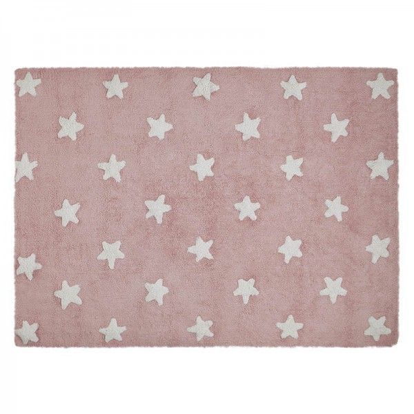 Dywan Lorena Canals dziecięcy PINK STARS WHITE 120x160 różowy 1 szt