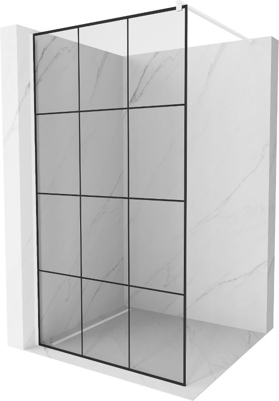 Ścianka prysznicowa Mexen Kioto czarny wzór/biały 110x200 1 szt.