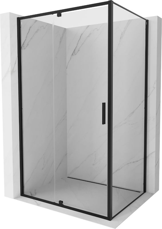 Kabina prysznicowa Mexen Exo uchylna 130 x 75 cm transparent czarna 1 szt.
