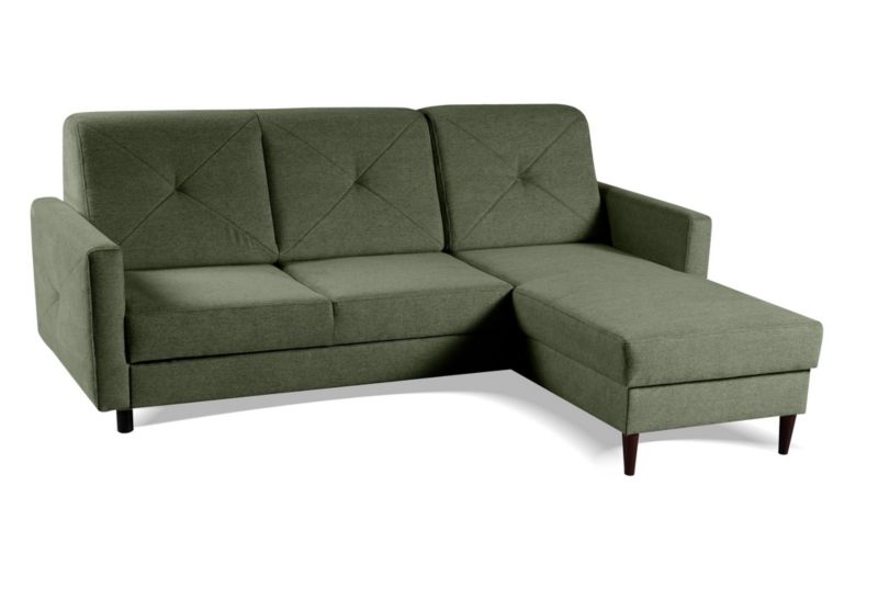 Narożnik Bettso Nordic 217x162 cm z funkcją spania zielony 1szt.