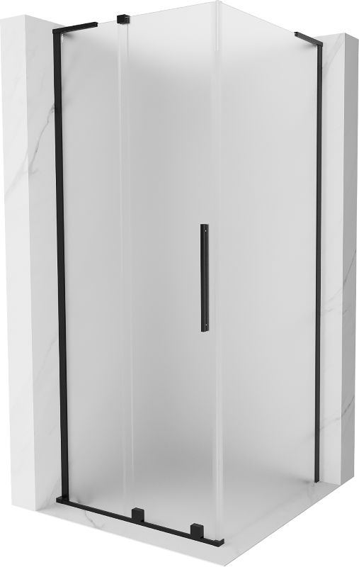 Kabina prysznicowa Mexen Velar L rozsuwana 100 x 100 cm szron czarna 1 szt.