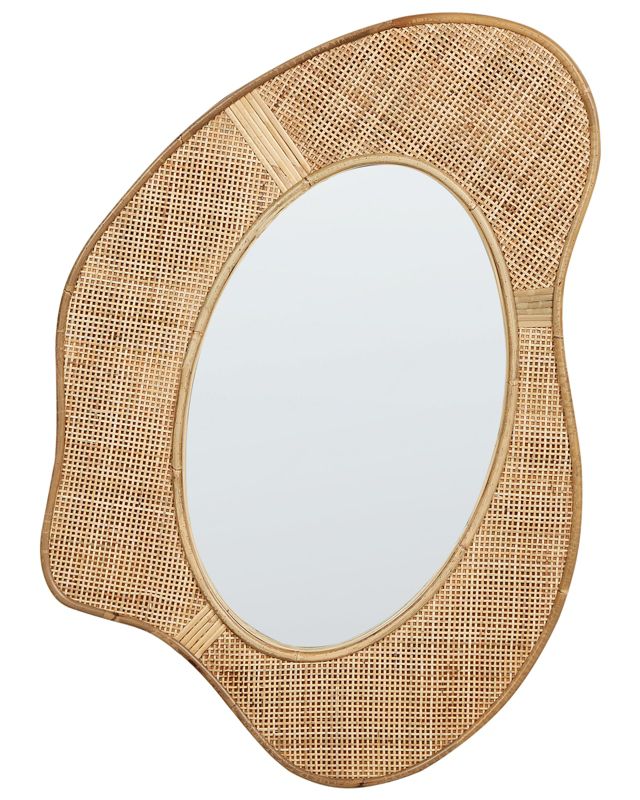 Lustro ścienne Dornes 57 cm 77 cm Rattan Naturalny 1 szt.