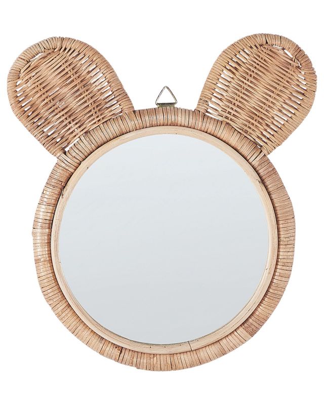 Lustro ścienne Ashanti 30 cm 33 cm Rattan Naturalny 1 szt.