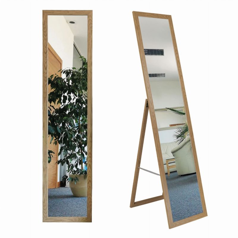 Lustro stojące BD art do garderoby skandynawskie 155x35,8 cm dębowy 1szt.