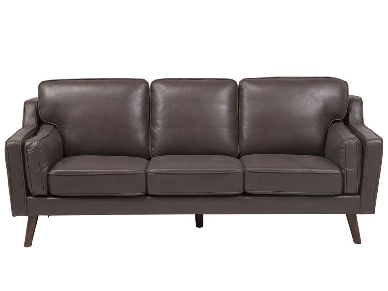 Sofa 3-osobowa ekoskóra brązowa Lokka 1 szt.