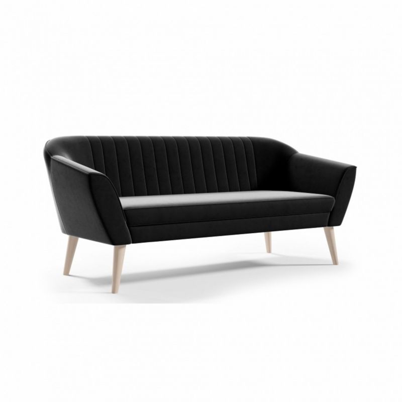 Sofa Bettso Pirs 3 180 cm z miękkim oparciem czarna 1szt.