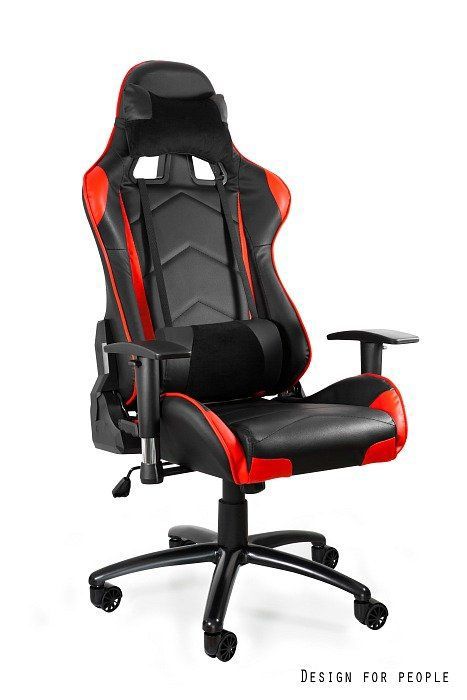 Fotel Unique biurowy gamingowy DYNAMIQ V5 czarny/czerwony 1 szt