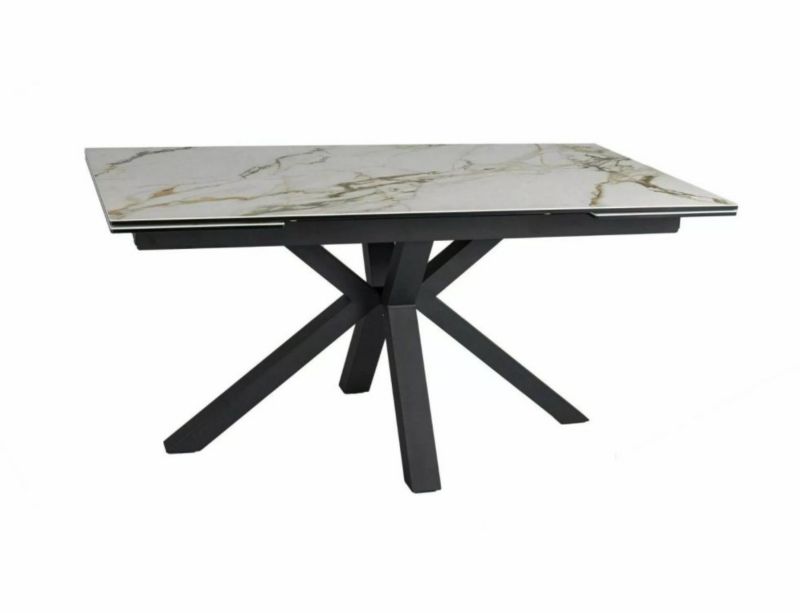 Stół Signal rozkładany COLUMBUS CERAMIC 160(240)x90 biały/czarny mat 1 szt