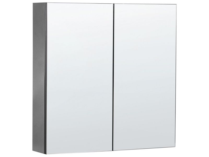 Szafka łazienkowa wisząca z lustrem 60 x 60 cm czarna Navarra 1 szt.