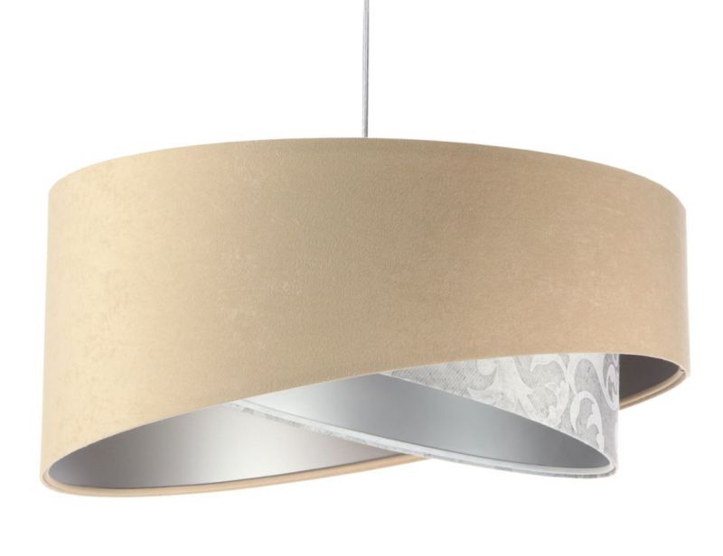 Lampa Bps Koncept wisząca ALBIT beżowa/srebrna 1 szt