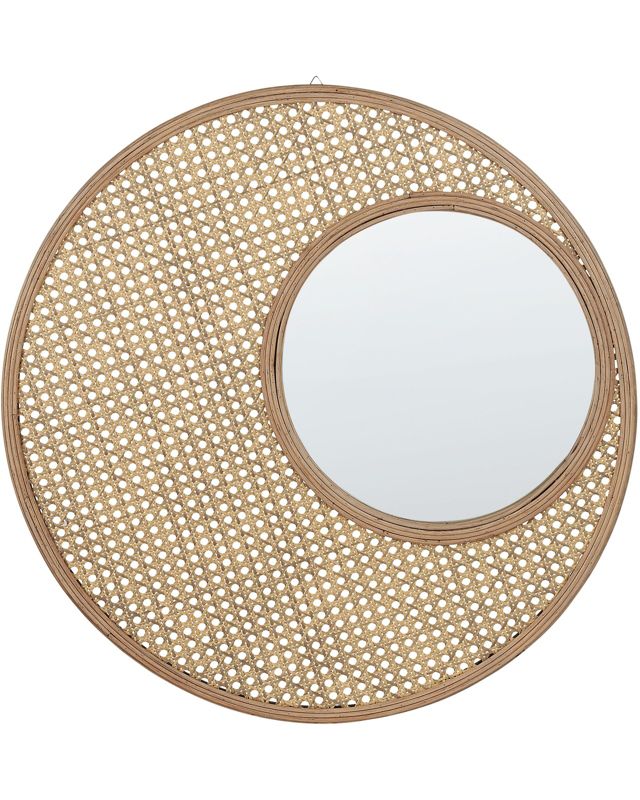 Lustro ścienne Palau 60 cm 60 cm Rattan Naturalny 1 szt.
