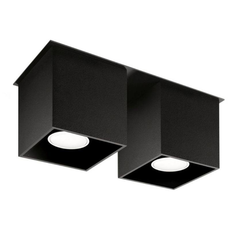 Plafon Sollux Lighting QUAD 2 czarny 1 szt.