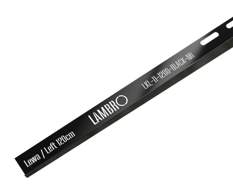 Listwa brodzikowa krawędziowa spadkowa Lambro czarny połysk 120 cm lewa 1 szt.