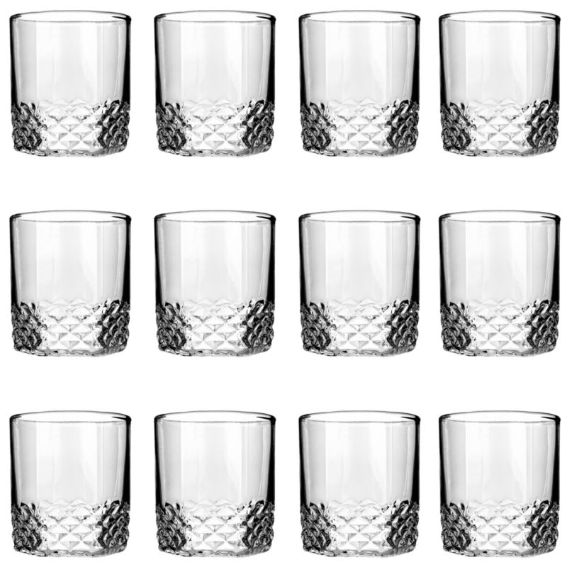 Szklanki KADAX Do Whisky Napojów Drinków Wody Komplet 330ml Prezent Niskie 12szt