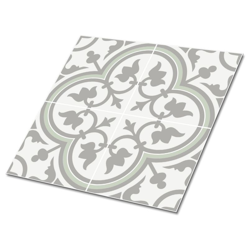 Kafelki samoprzylepne Tulup Etniczne popielate kwiaty 30x30 cm 9 szt.