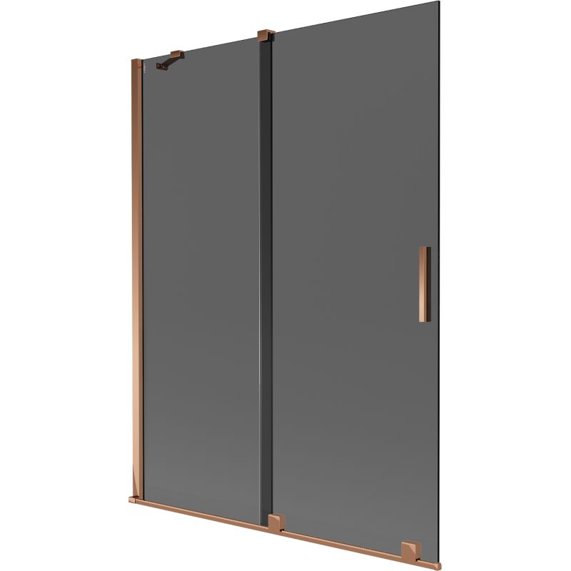Parawan nawannowy rozsuwany Mexen Velar grafit różowe złoto 130x150 cm 1 szt.