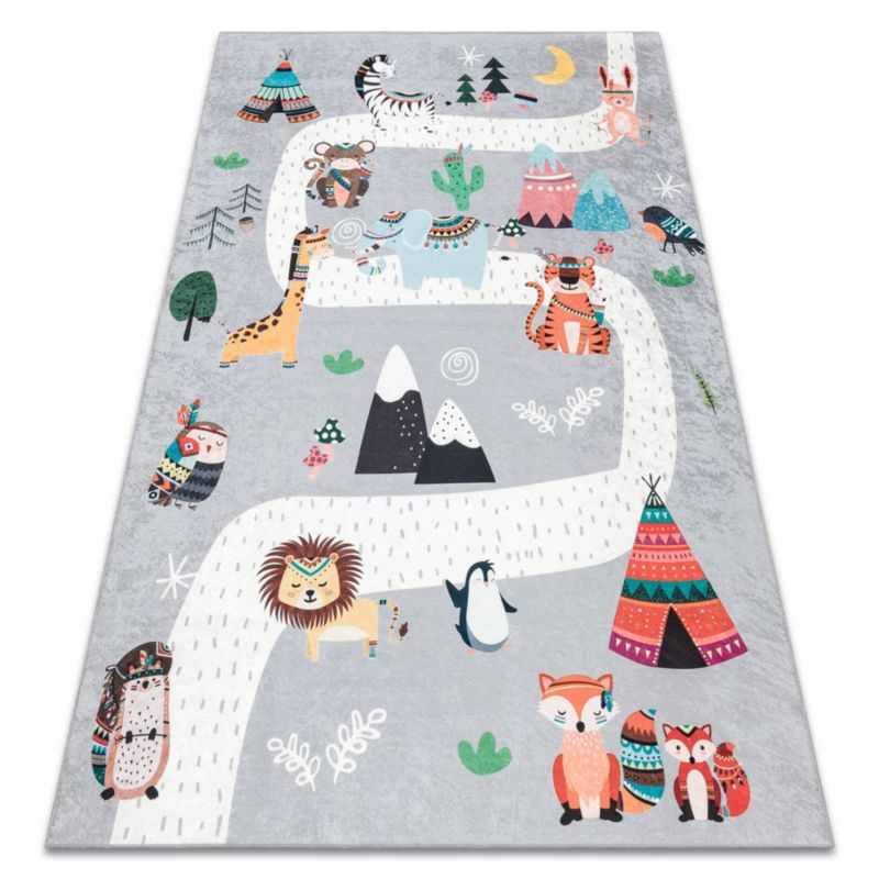 Dywan dla dzieci Bambino RugsX 120x170 cm szary I171 1 szt.