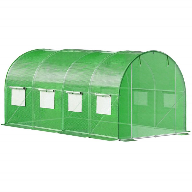 Tunel ogrodowy foliowy Springos UV4 140g/m2 4,5x2x2 m zielony, szklarnia foliowa 1 szt.