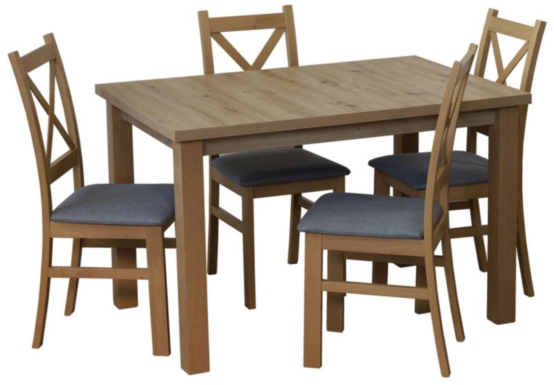 Komplet stół 120x80 z 4 krzesłami Bonni M008-4 Dąb Artisan 1 kpl.