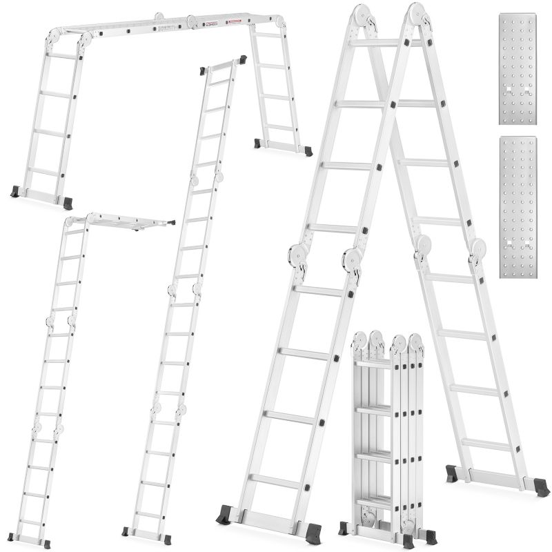 Drabina aluminiowa przegubowa 4x4 HIGHER + podest 1 szt