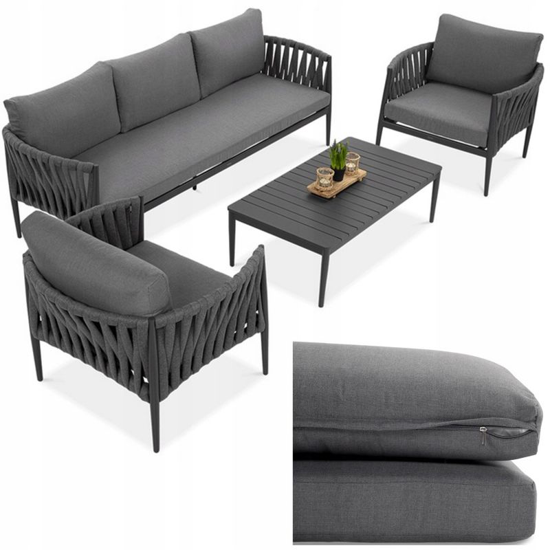 Zestaw Mebli Ogrodowych Wypoczynkowych MONZA Caffe Sofa Stolik PREMIUM 1 szt