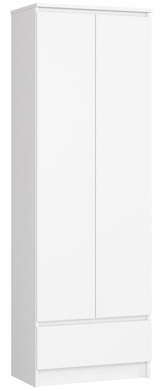 Regał Akord R60 Biały 60 cm 2 drzwi 1 szuflada kolor Biały mat 4 półki 60x35x180 cm 1 szt.