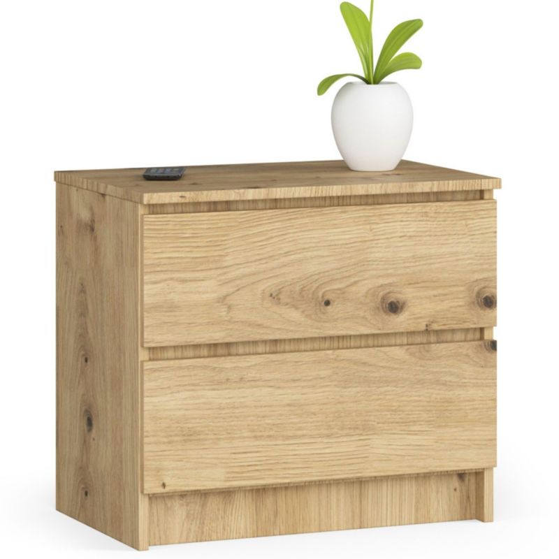Szafka nocna Akord K60 Dąb Artisan 60 cm 2 szuflady kolor Dąb Artisan mat 60x40x55 cm 1 szt.