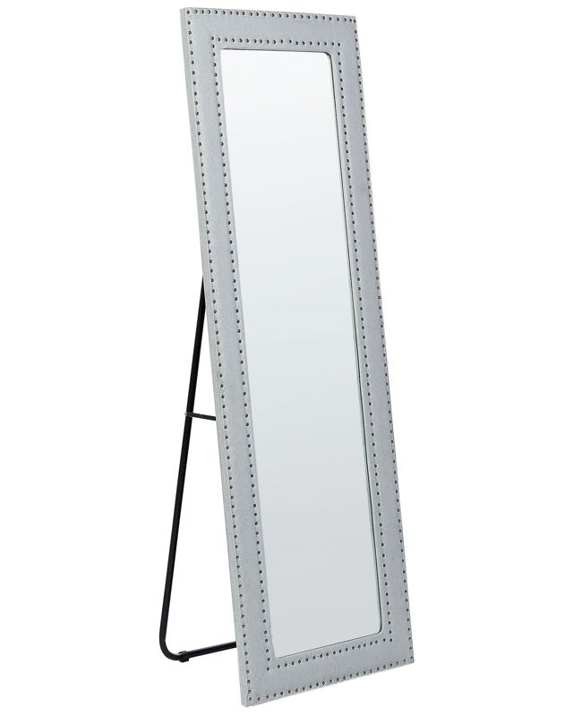 Lustro stojące Locronan 150 cm Ekoskóra Jasnoszary 1 szt.