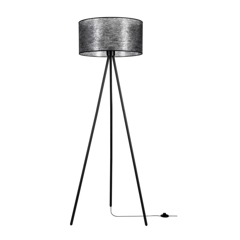 Lampa Podłogowa SPOT Light 1xE27 Max.40W Czarny Metalowy Trójnóg z Czarnym Abażurem, Polski Producent, 1 szt.