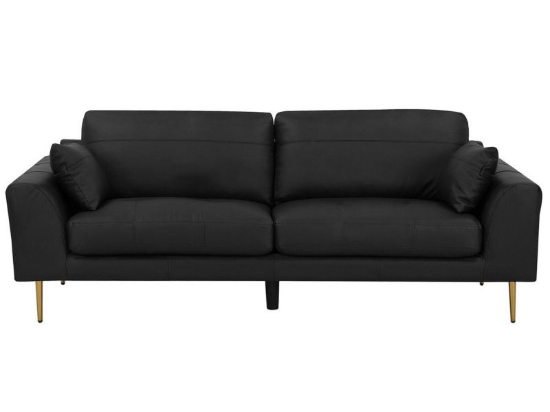 Sofa 3-osobowa ekoskóra czarna Torget 1 szt.