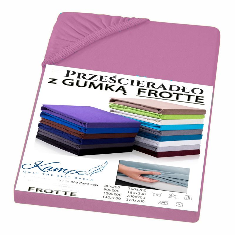 Prześcieradło gumka frotta Kam-Pol bawełna premium 140x220 róż 1 szt.