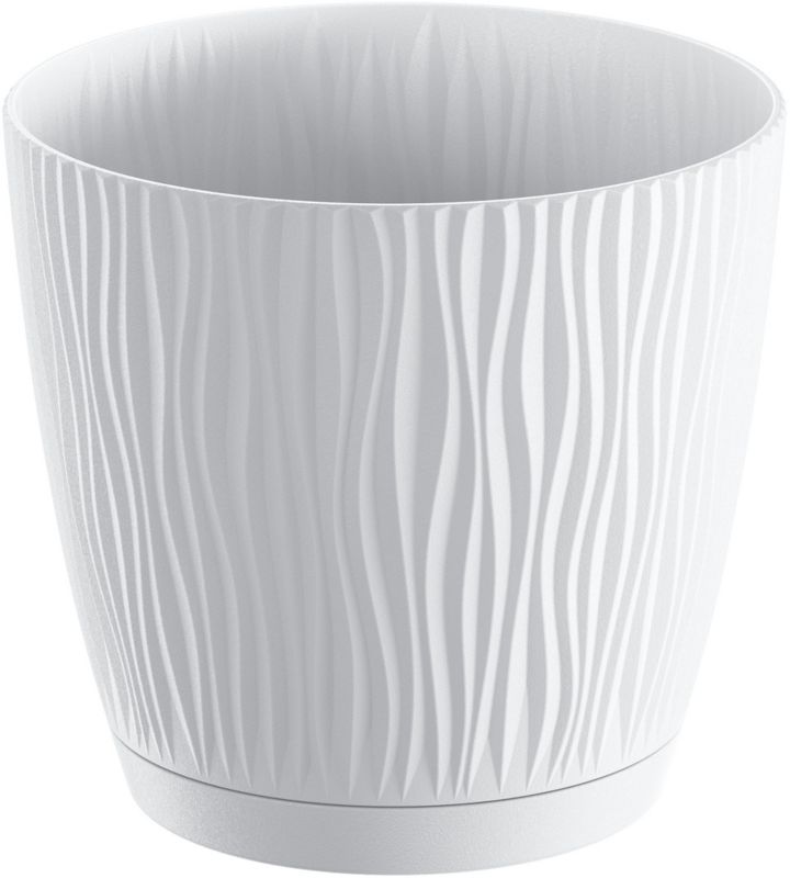 Doniczka z podstawką Sandy 16,8 cm biała