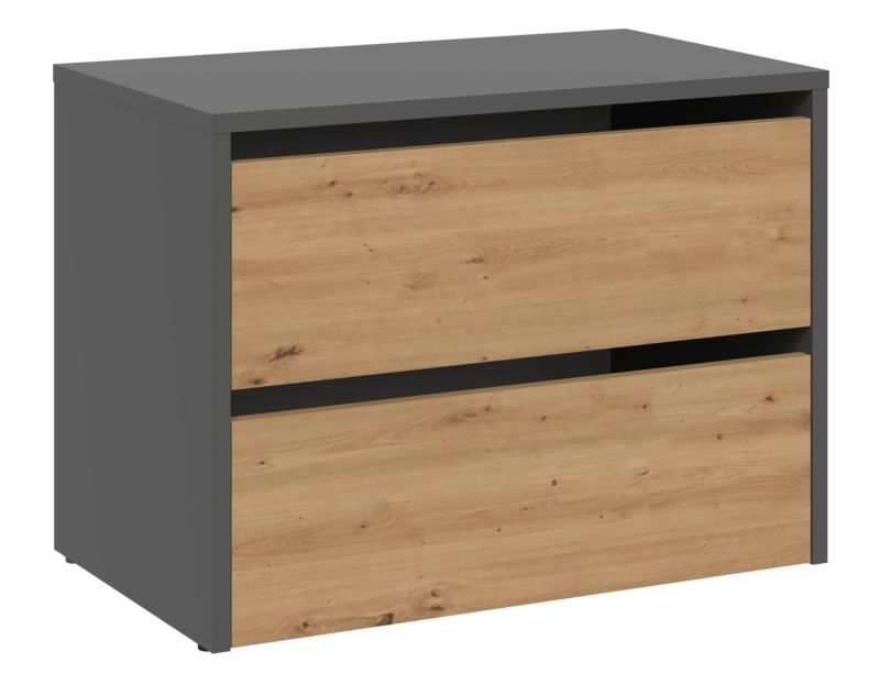 Szafka Na Buty Topeshop Modo Antracyt Dąb Artisan 36x60x44 cm 1 szt.