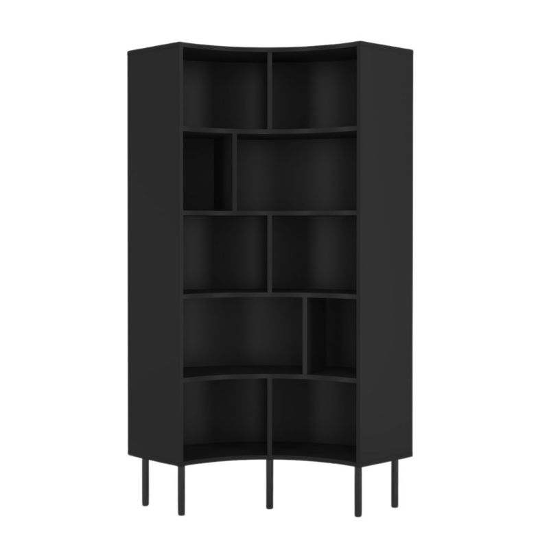 Narożny regał Skandica HORN z czarnymi nogamiczarny80 cm 1 szt.