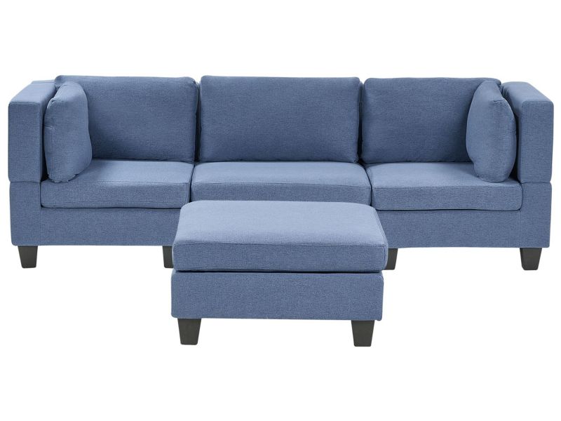 Sofa modułowa 3-osobowa z otomaną niebieska Unstad 1 kpl