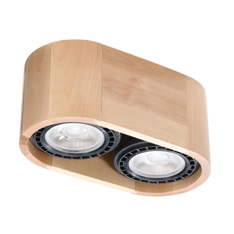 Plafon Sollux Lighting BASIC 2 naturalne drewno 1 szt.
