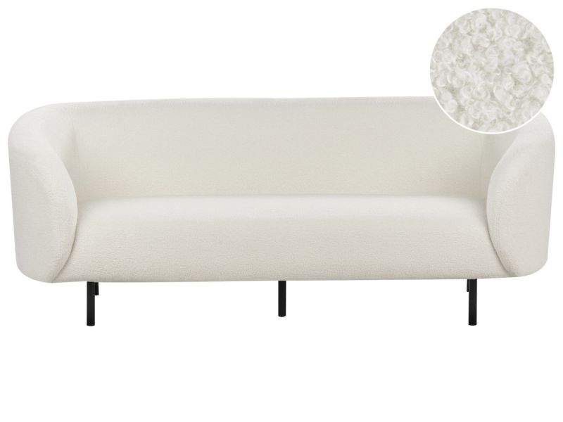 Sofa trzyosobowa boucle biało-czarna Loen 1 szt.