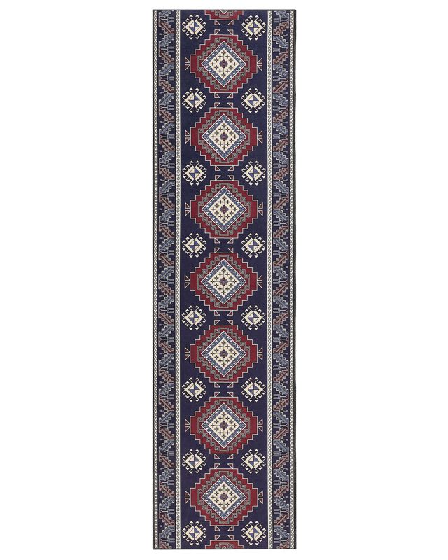 Dywan 80 x 300 cm niebiesko-czerwony Kangal 1 szt.