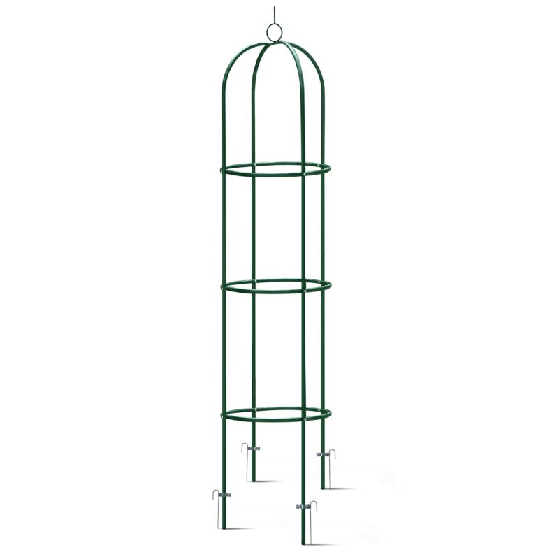 Pergola ogrodowa Plonos kolumnowa metalowa 200x40cm zielona na kwiaty róże 1 szt.