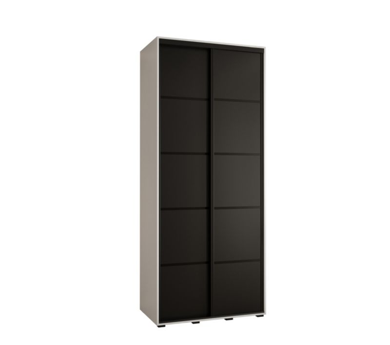 Szafa przesuwna Abiks DAVOS 4 wysoka szer.120cm gł.45cm biały/czarny/czarny 1szt.