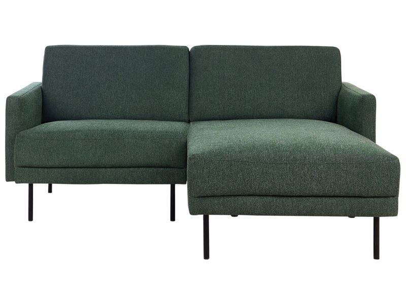 Sofa narożna lewostronna Breda Ciemnozielony Tkanina 2-osobowa Lewostronny 1 szt.