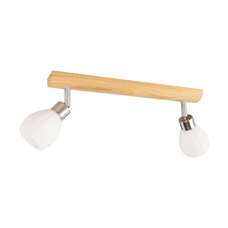 Drewniana Lampa Sufitowa SPOT Light 2xG9 LED 3W Dąb Olejowany FSC z Akcentem Satyny i Bieli Polski Producent 1 szt.