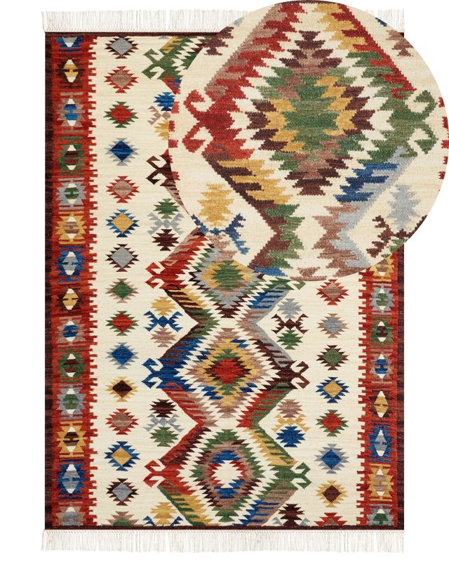 Dywan wełniany kilim 200 x 300 cm wielokolorowy Arevik 1 szt.