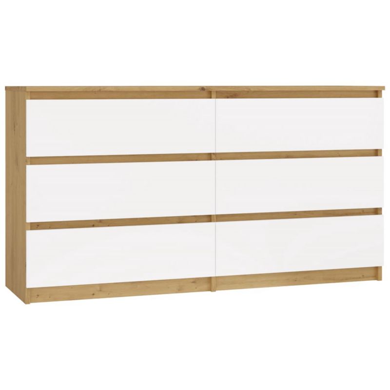 Komoda Malwa M6 140 Dąb Artisan Biały 75x138x40 1 szt
