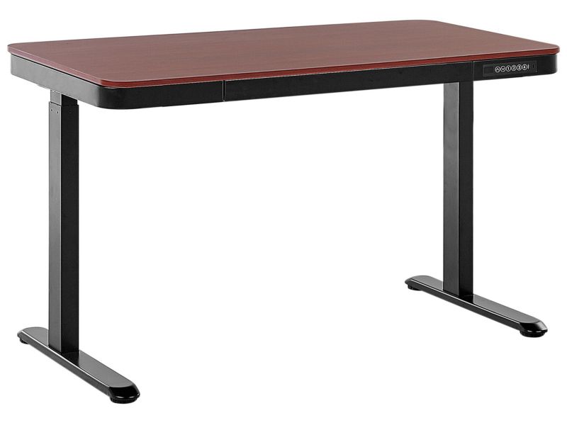 Biurko regulowane Elektryczny Ciemne drewno Kenly 120 x 60 cm 1 szt.