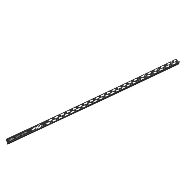 Listwa spadkowa Vogi lewa czarna 120 cm stalowa 1 szt.