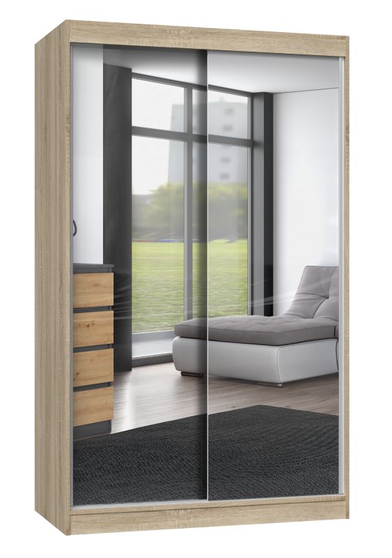 Szafa Przesuwna Topeshop IGA 120 CM Drzwi 2 Lustra Dąb Sonoma 61x120x200 cm 1 szt.